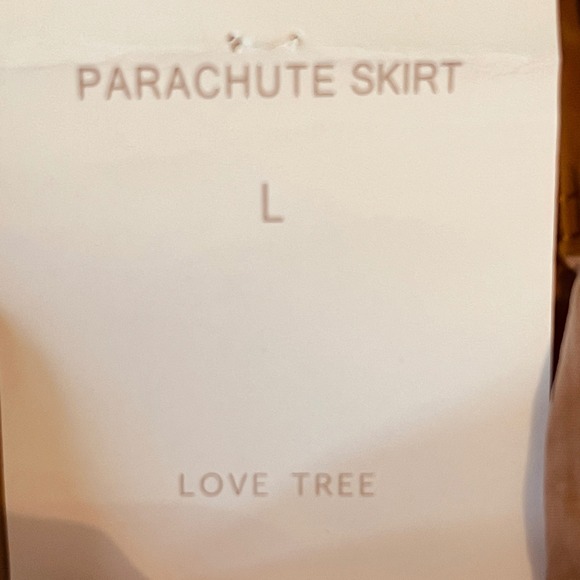 Love Tree Women's Parachute Skirt Khaki Size Large Elastic Waist - Picture 9 of 13